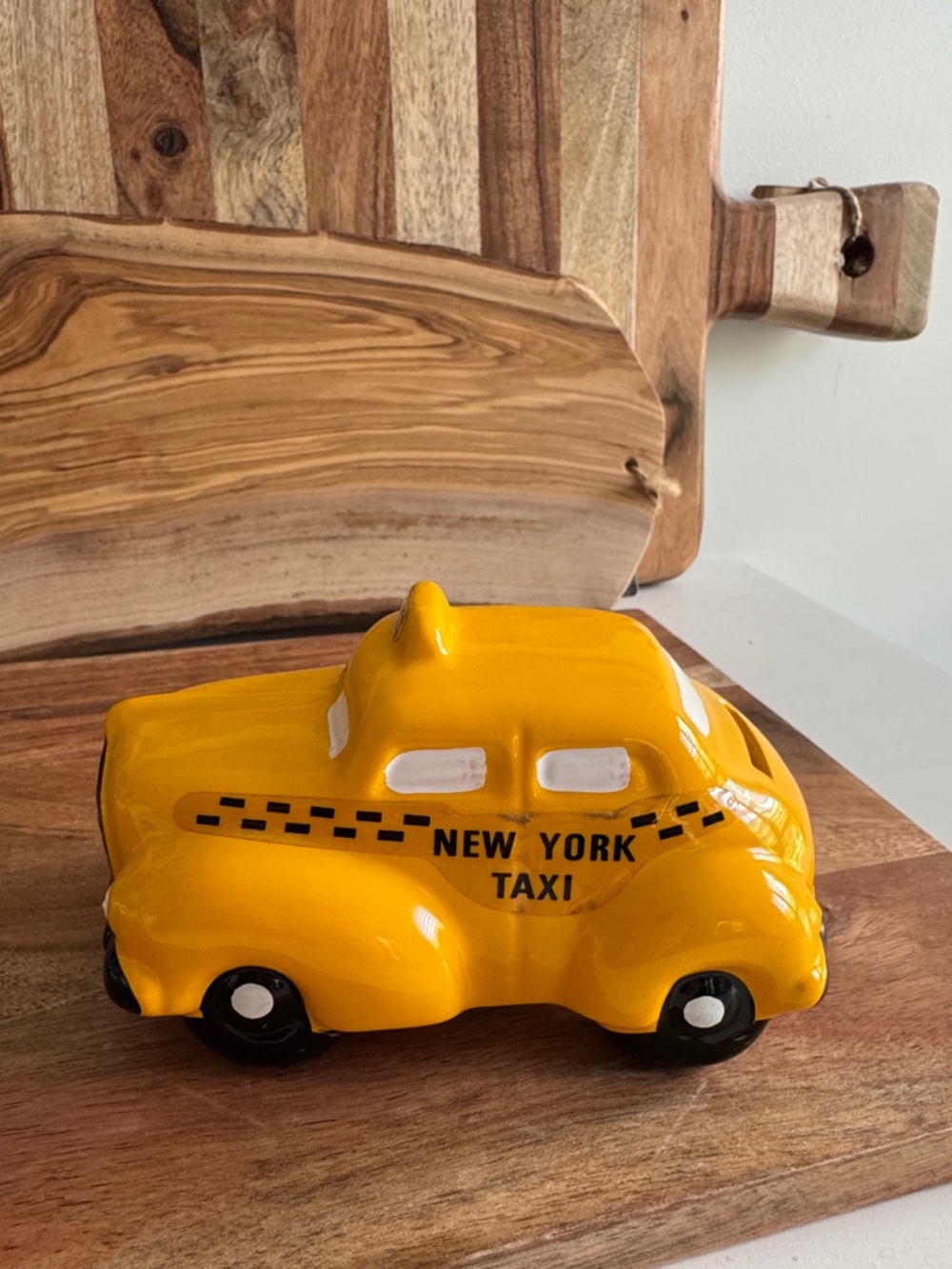 Yellow New York Taxi Cab Ceramic Piggy Bank Iconic New York
